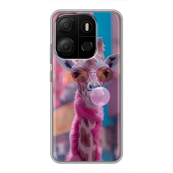 Чохол з принтом «Стильна жирафа» для TECNO Pop 7 Pro