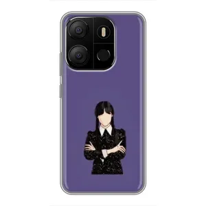Чохли Венсдей на Tecno Pop 7 Pro Уенсдей (AlphaPrint) (Венздей у чорному)