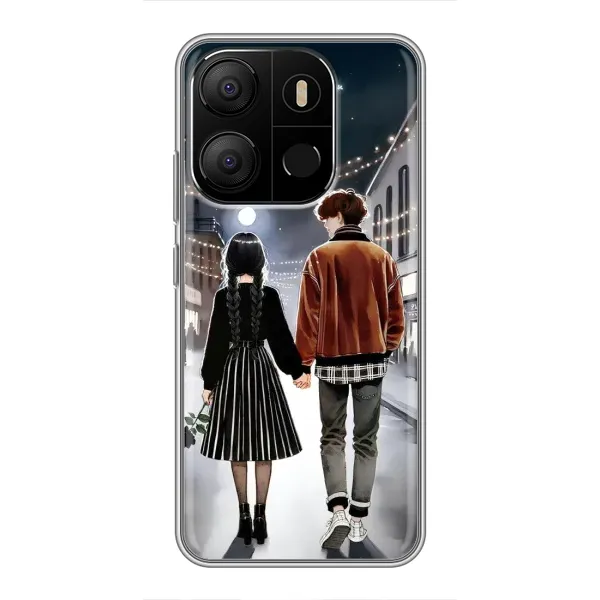 Чохол з принтом «Венздей та Тайлер» для TECNO Pop 7 Pro Чохол з принтом «Венздей та Тайлер» для TECNO Pop 7 Pro