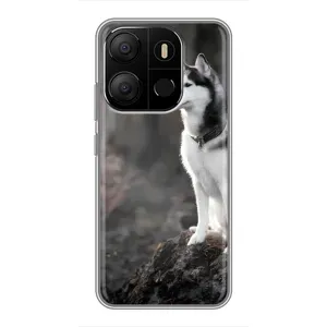 Чохол з Хаскі Tecno Pop 7 Pro - (AlphaPrint) (Вірний собака)