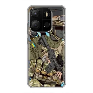 Чехлы с картинкой ЗСУ для Tecno Pop 7 Pro (AlphaPrint) (Воин ВСУ)