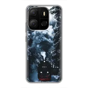 Новорічні, Святкові Чохли для Tecno Pop 7 Pro - 2024 год (Зимовий потяг)
