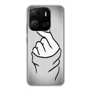 Чохол з принтом для Tecno Pop 7 Pro (AlphaPrint - Знак сердечка) (Значок Love)