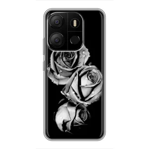 Чохол з принтом «Чорна троянда» для TECNO Pop 7