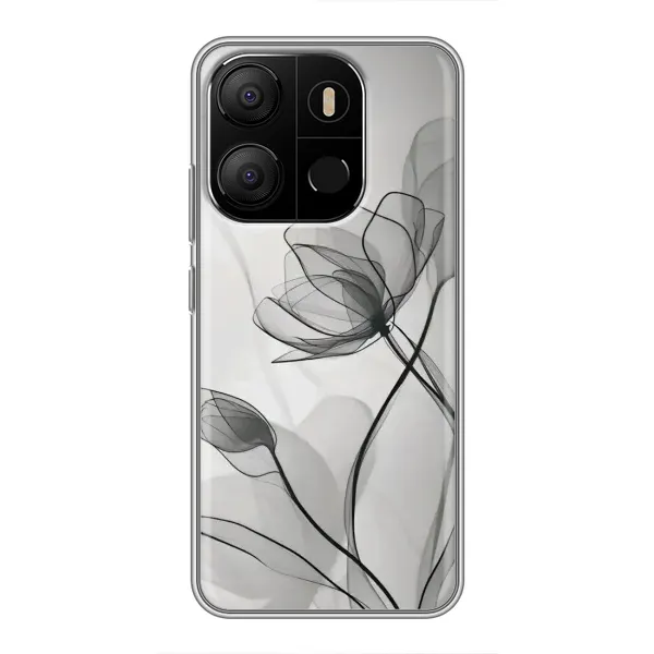Чохол з принтом «Чорні квіти» для TECNO Pop 7 Чохол з принтом «Чорні квіти» для TECNO Pop 7