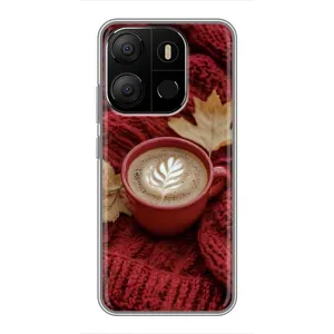Чехол с принтом «Кофе на пледе» для TECNO Pop 7