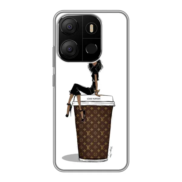 Чохол з принтом «кава LOUIS VUITTON» для TECNO Pop 7