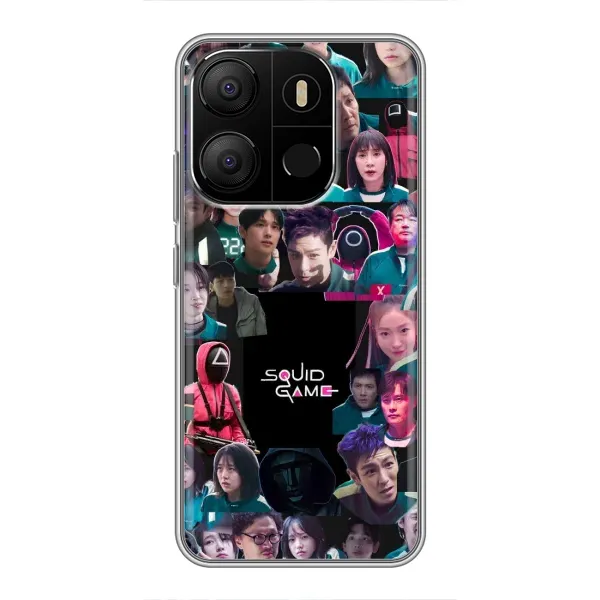 Чохол з принтом «Колаж Гра кальмара» для TECNO Pop 7