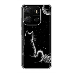 Чехол с принтом для Tecno Pop 7 (AlphaPrint) Модные коты