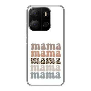 Чехлы для мамы на Tecno Pop 7 (Текстовый коллаж мама)
