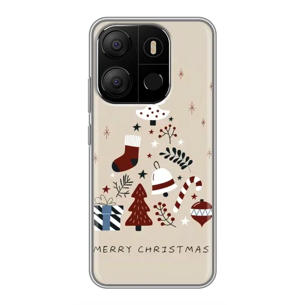 Чохол з принтом «Merry Christmas» для TECNO Pop 7