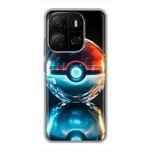 Чехол с Пикачу на Tecno Pop 7 (Мяч Пикачу)