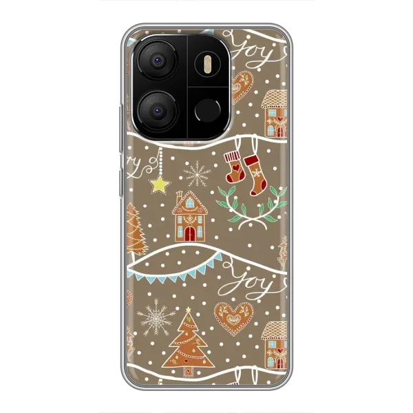 Чехол с принтом «Новогодние пряники» для TECNO Pop 7 Чехол с принтом «Новогодние пряники» для TECNO Pop 7