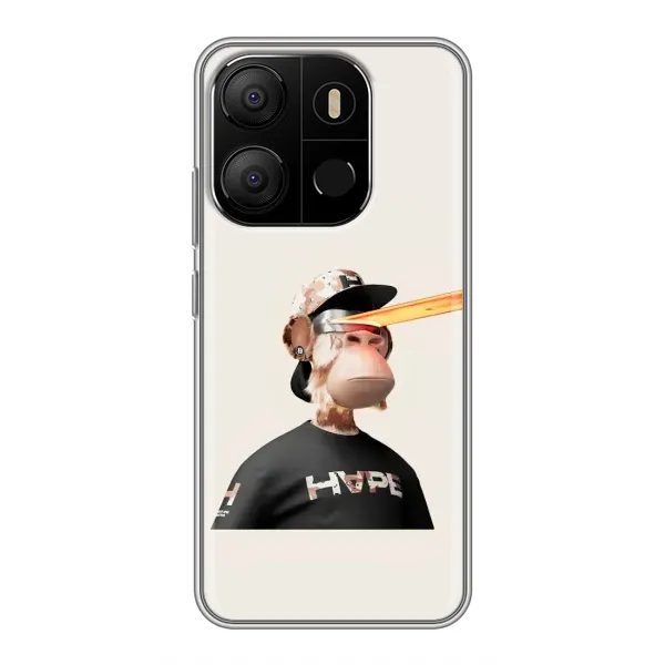 Чехол с принтом «обезьяна NFT в очках» для TECNO Pop 7