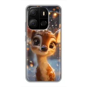 Чехол с принтом «Олененок среди гирлянд» для TECNO Pop 7