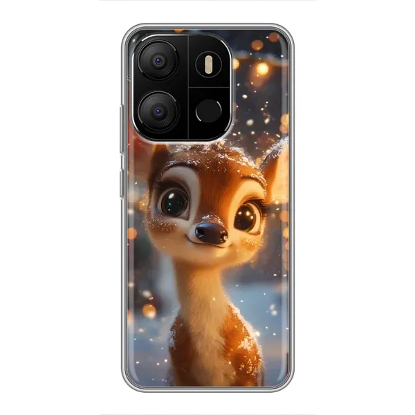 Чехол с принтом «Олененок среди гирлянд» для TECNO Pop 7