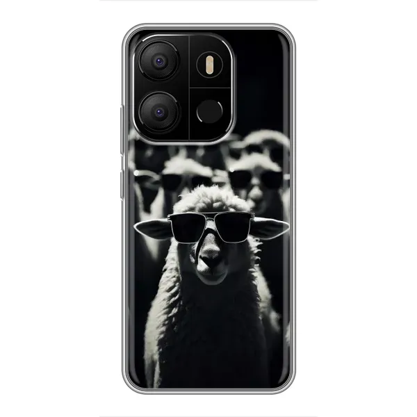 Чохол з принтом «Овечка в окулярах» для TECNO Pop 7