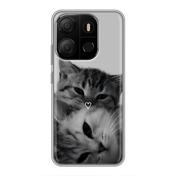 Чохол з принтом «Пара котів» для TECNO Pop 7