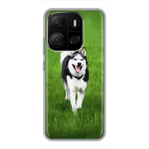 Чохол з Хаскі Tecno Pop 7 - (AlphaPrint) (Радісний Хаскі)