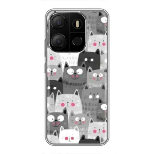 Чехол с принтом «Рисованные котики» для TECNO Pop 7