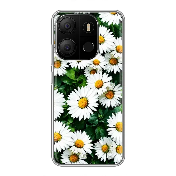Чохол з принтом «Ромашки» для TECNO Pop 7
