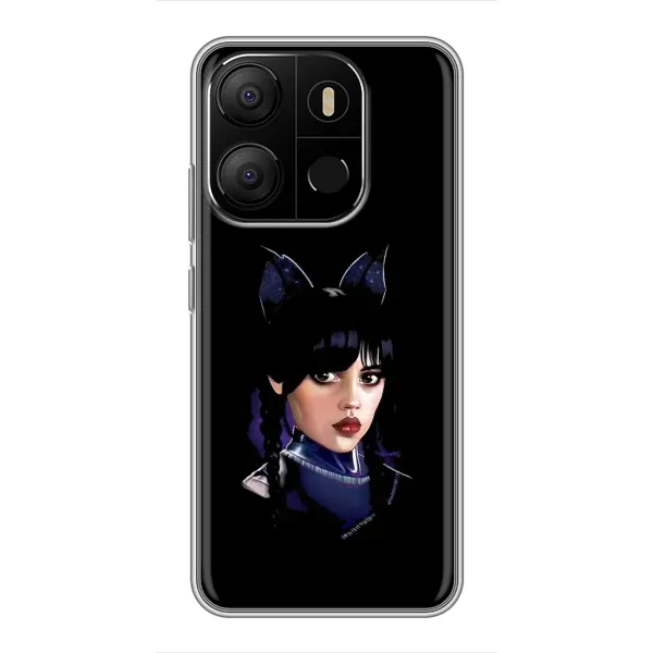 Чохол з принтом «серйозна Венздей» для TECNO Pop 7