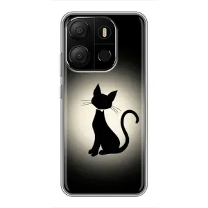 Чехол с принтом «Силуэт котика» для TECNO Pop 7