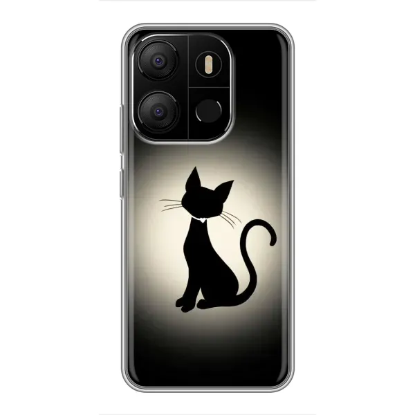 Чехол с принтом «Силуэт котика» для TECNO Pop 7
