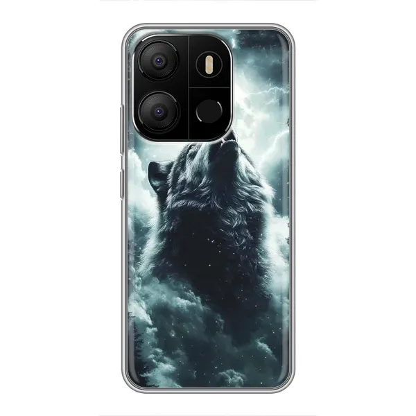 Чехол с принтом «Волк в облаках» для TECNO Pop 7 Чехол с принтом «Волк в облаках» для TECNO Pop 7