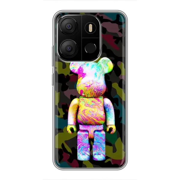 Чехол с принтом «Яркий Bearbrick» для TECNO Pop 7
