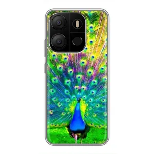 Чехол с птицами на Tecno Pop 7 (VPrint) (Яркий Павлин)