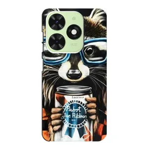 Чохол з принтом для ТЕКНО Поп 8 - (Прикольні) (AlphaPrint) (Єнот з банкою)