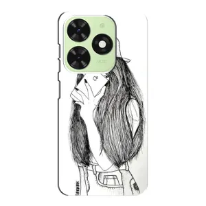 Чохол з друком для Tecno Pop 8 - (Мода) (AlphaPrint) (Фото дівчини)