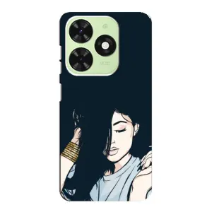 Чохол з друком для Tecno Pop 8 - (Мода) (AlphaPrint) (Гарна дівчина)