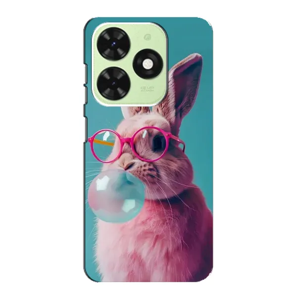 Чехол с принтом «Кролик в очках» для TECNO Pop 8