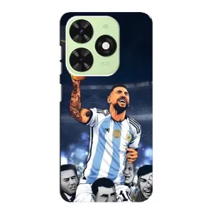 Чехлы для Tecno Pop 8 (Leo чемпион) (AlphaPrint) (Месси с кубком)