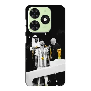 Чехлы для Tecno Pop 8 (Leo чемпион) (AlphaPrint) (Месси в накидке)