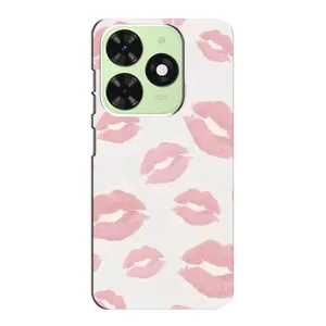 Чехол с розовым рисунком для Tecno Pop 8 (Розовые губы)