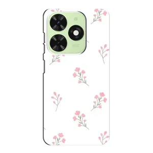 Чехол с розовым рисунком для Tecno Pop 8 (Розовые цветы)