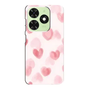 Чехол с розовым рисунком для Tecno Pop 8 (Розовые сердечки)