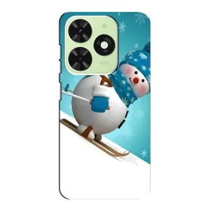 Чехол с принтом «Снеговик на лыжах» для TECNO Pop 8