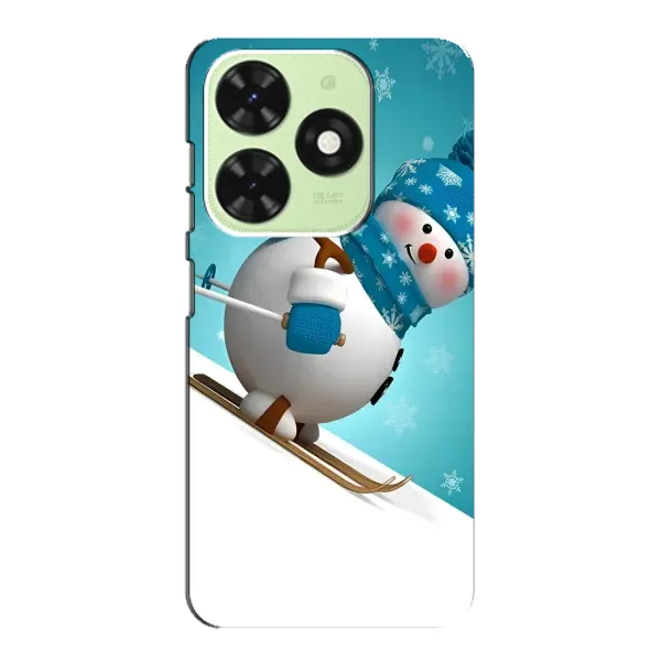 Чехол с принтом «Снеговик на лыжах» для TECNO Pop 8