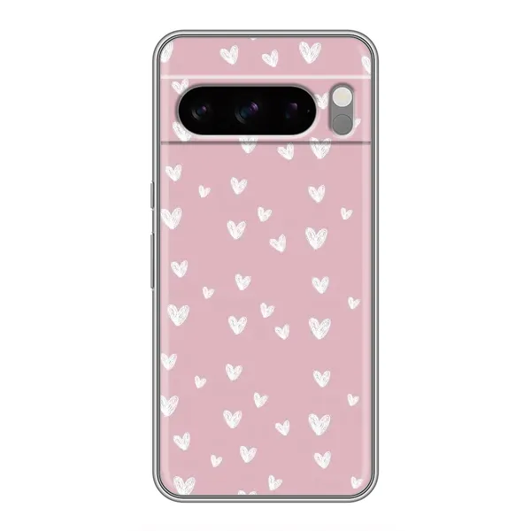 Чехол с принтом «Сердечки на розовом» для TECNO Pop X