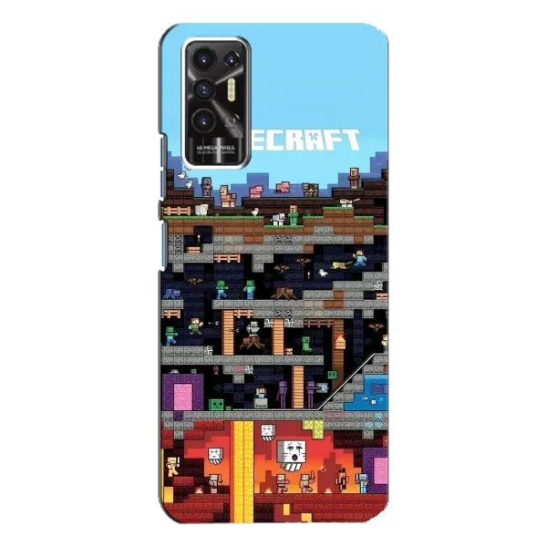 Чехол с принтом «фон Minecraft» для TECNO Pova 2 (LE7n)