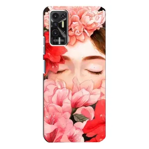 Чехлы (ART) Цветы на TECNO Pova-2 (LE7n) (VPrint) (Глаза в цветах)
