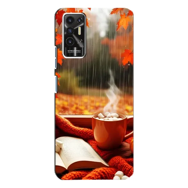 Чехол с принтом «Кофе и дождь» для TECNO Pova 2 (LE7n)