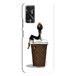 Чехлы Луи Витон для TECNO Pova-2 (LE7n) (AlphaPrint - LOUIS VUITTON) (кофе LOUIS VUITTON)