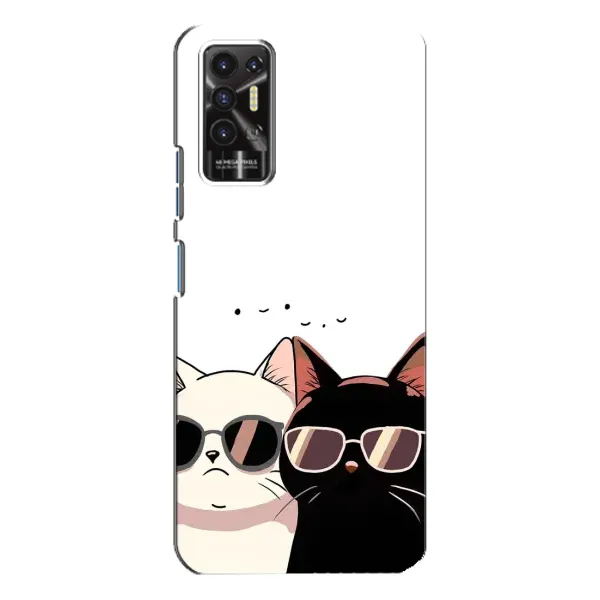 Чохол з принтом «Коти в окулярах» для TECNO Pova 2 (LE7n)