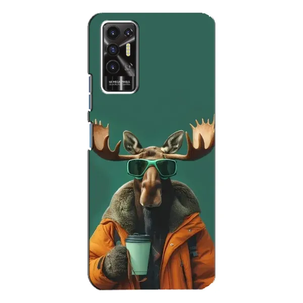 Чехол с принтом «Лось с кофе» для TECNO Pova 2 (LE7n) Чехол с принтом «Лось с кофе» для TECNO Pova 2 (LE7n)