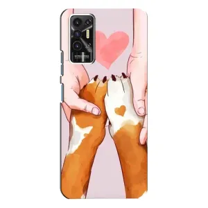 Чехол с принтом «Любовь к собакам» для TECNO Pova 2 (LE7n)